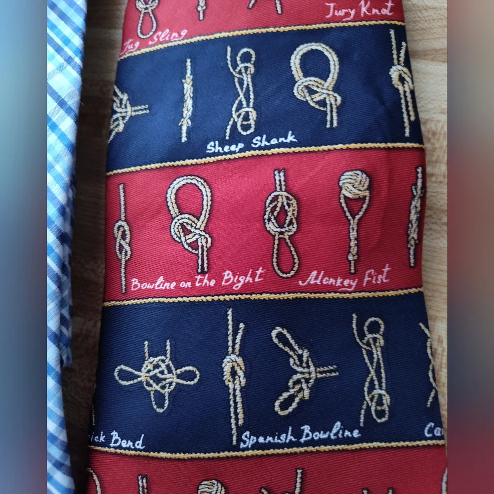 Set Of 3 Ties Nautical Knots Gucci And Brooks Brothers Excellent Unworn Cond